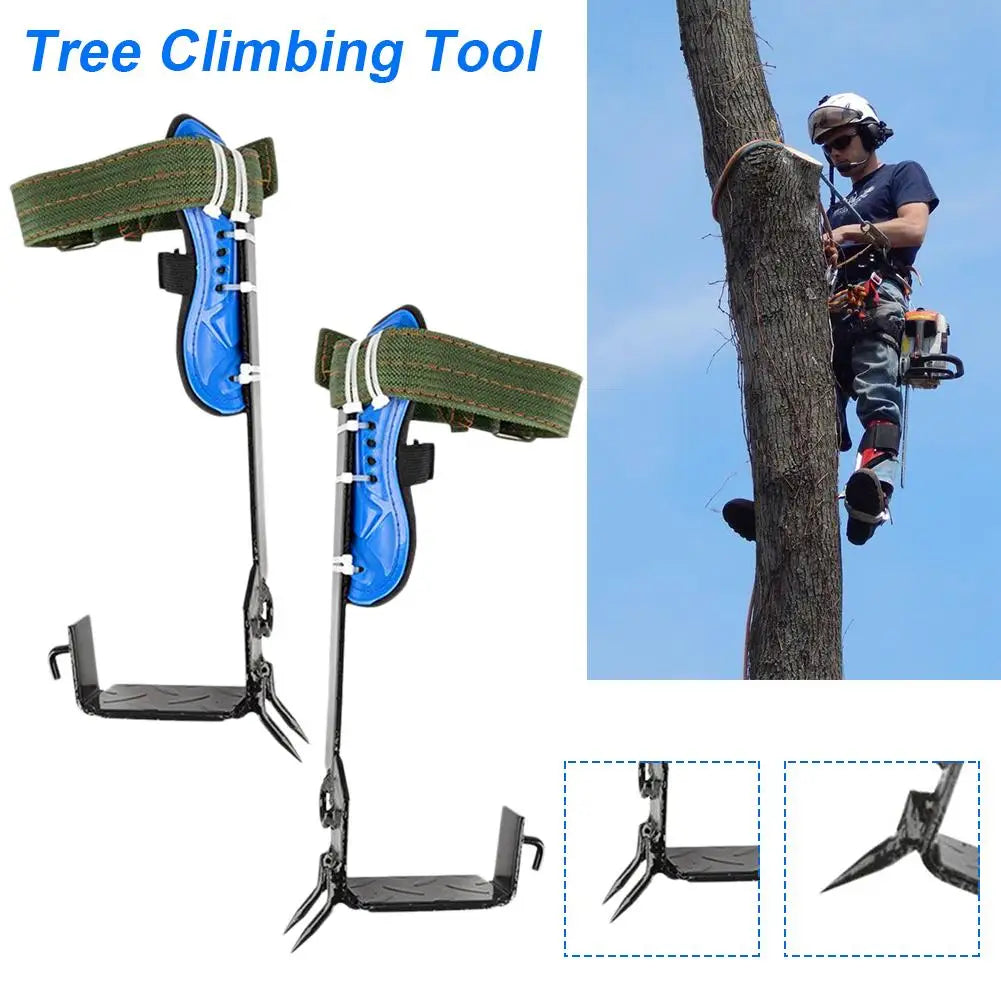 2 Gears Tree Climbing Spike Set Safety Belt Adjustable Lanyard Rope Rescue Belt Tree Climbing Artifact Tree Climbing Tool