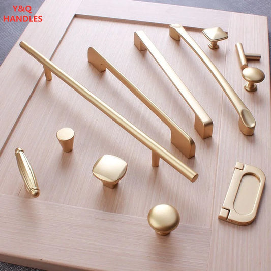 Handles Drawer Cabinet Furniture Kitchen Handles for Cabinet Knob Door Drawer Furniture Kitchen Pearl Golden Simplicity Hardware