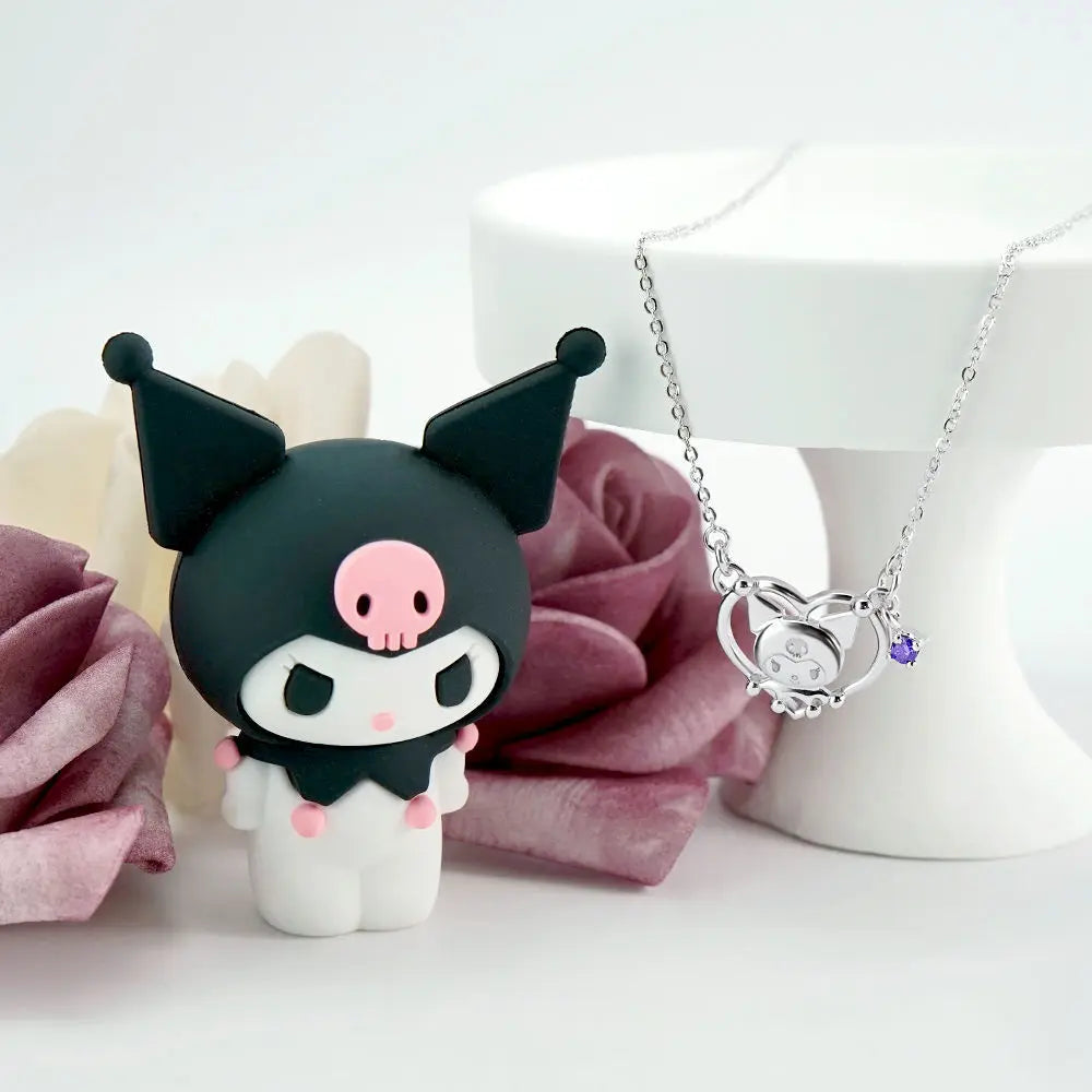 Y2K Kuromis Necklace Ring I.Love.Kuromis Necklace Kawaii Jewelry Niche Fashion Cartoon Exquisite Jewelry Friend Gift