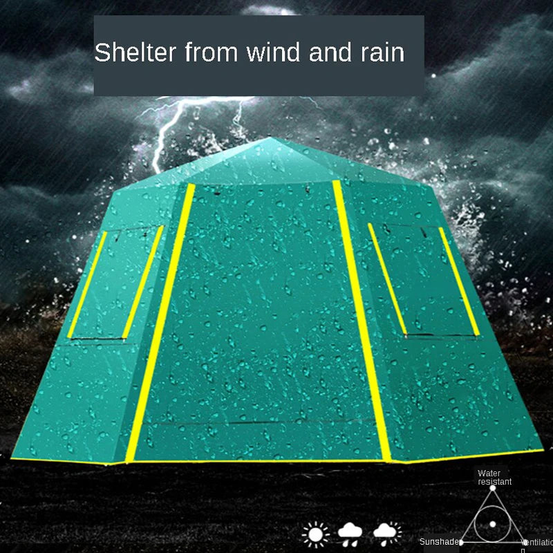 Waterproof Pop Up tent camping 4-8 tao family Room Cabin Tent Instant Setup na may Sun Shade Automatic Aluminum Pole