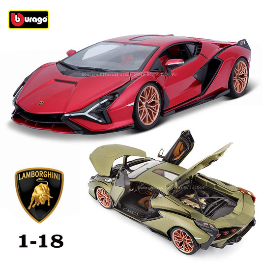 Bburago 1:18 Scale Lamborghini Sian FKP 37 Alloy Luxury Vehicle Diecast Cars Model Regalo Koleksyon ng Laruan