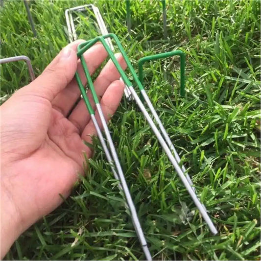 50/100PCS Garden U-shaped Nails Artificial Grass U Pins Fastening Lawn Tent Pegs Metal Staple Galvanizing Gardening Accessories