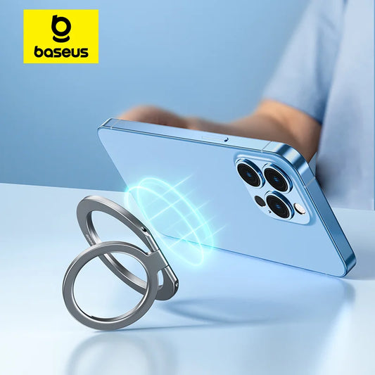 Baseus Magnetic Phone Holder Stand Grip Finger Ring Holder for iPhone 16 15 Pro Max Samsung Accessories Cell Mobile Phone Stand