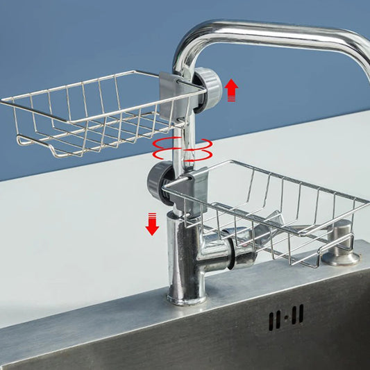 Hanging Faucet Rack Adjustable Height Flexible and Rotatable Kitchen  Sink Drain Holder Suitable for Soap Sponges Brushes