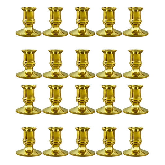 20X Gold Pillar Candle Base Taper Candle Holder Candlestick Christmas Party Decor