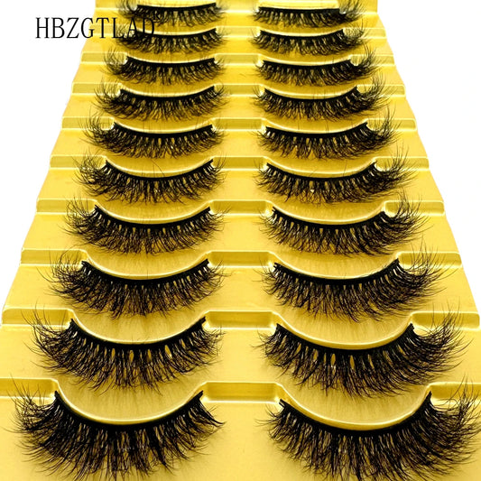 NEW Hot 10pairs Eyelashes Thick Fluffy Mink Lashes Cruelty Free Short Natural Lash Handmade Fake Eyelash Reusable Makeup Cils