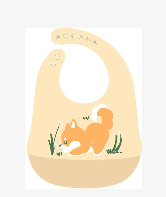 Waterproof soft baby silicone scarf cute cartoon print baby items boys and girls adjustable bibs burp cloths