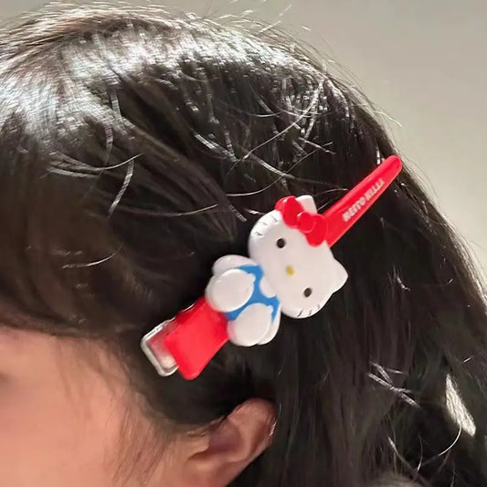 مشبك شعر من Sanrio Hello Kitty، دبوس شعر على شكل رسوم متحركة، دبوس شعر للسيدات، مشبك جانبي، أدوات مكياج، أغطية رأس للبنات، إكسسوارات شعر، هدايا