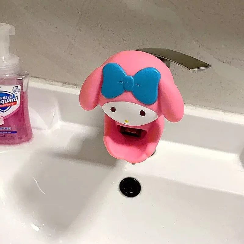 وصلة تمديد صنبور المياه من Sanrio Hello Kitty بتصميم الرسوم المتحركة للأطفال، معدات غسل اليدين، ملحقات الحمام والمطبخ
