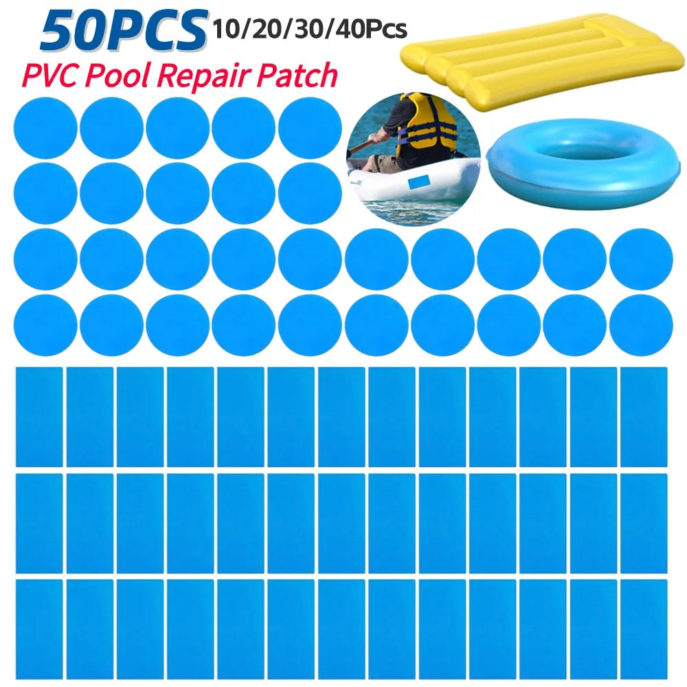10-50PCS Self-Adhesive Swimming Pools Repair Patches PVC Outdoor Pool Repair Kit for Swim Ring Toys Inflatable Boat Accessories