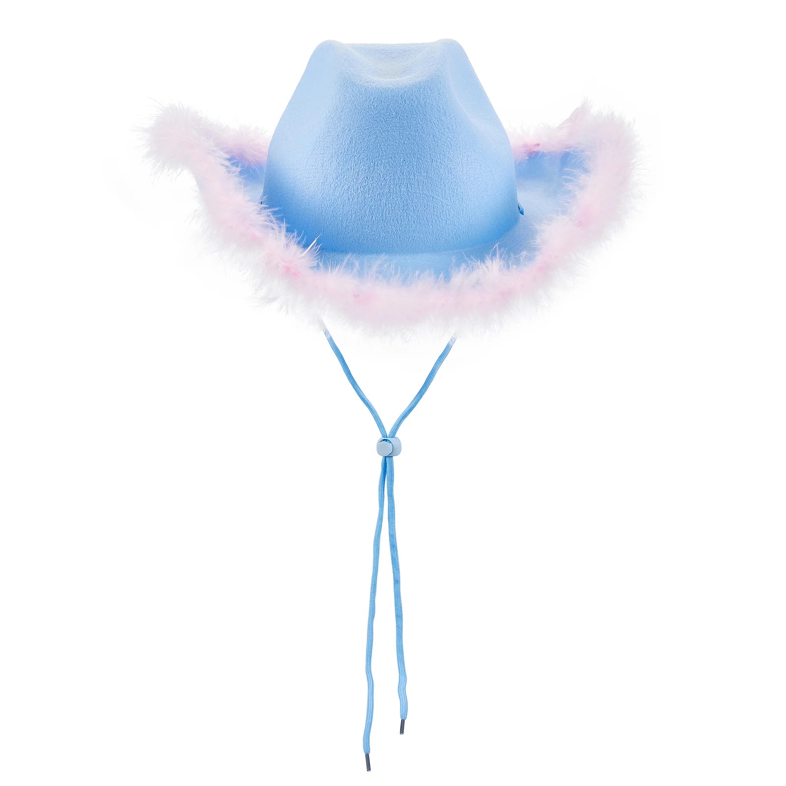 Women's Cowboy Hat, Adult Solid Color Furry Trim Wide Brim Hat Female Cap for Dating Party