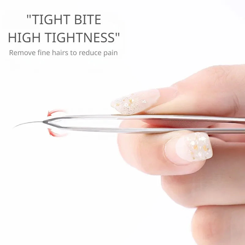 Stainless Steel Convenient Small Tool Eyebrow Pliers Eyebrow Tweezers Professional Eyebrow Hair Removal Tweezer Flat Tip Tools
