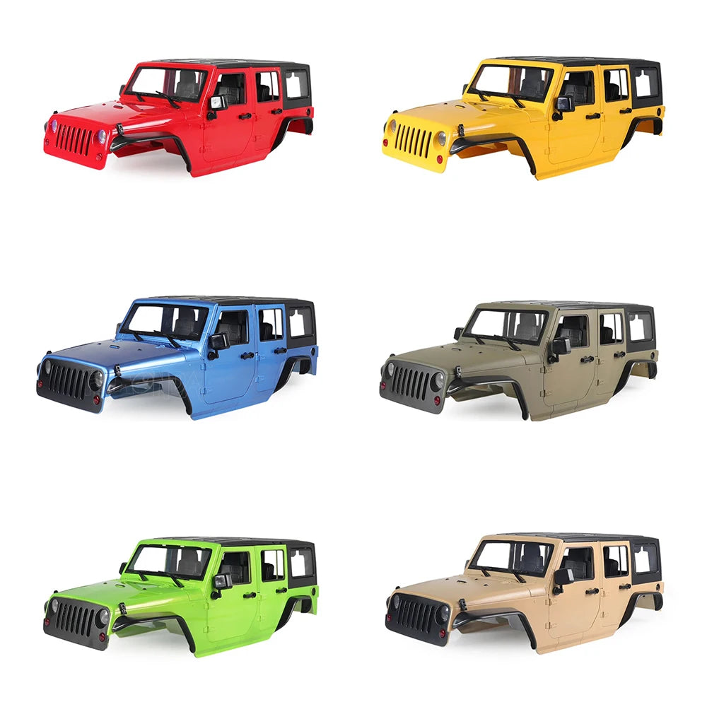 Unassembled 313mm Wheelbase Body Car Shell for 1/10 RC Crawler Axial SCX10 90046 90047 Jeep Wrangler Parts