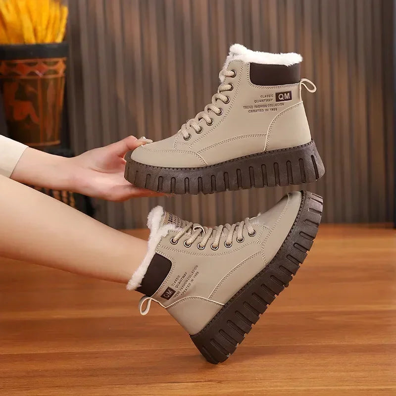 Winter New High-top Short Plush Women's Ankle Boots Makapal ang sod Casual Warm Womens Snow Boots Fashionable Waterproof Ankle Boots