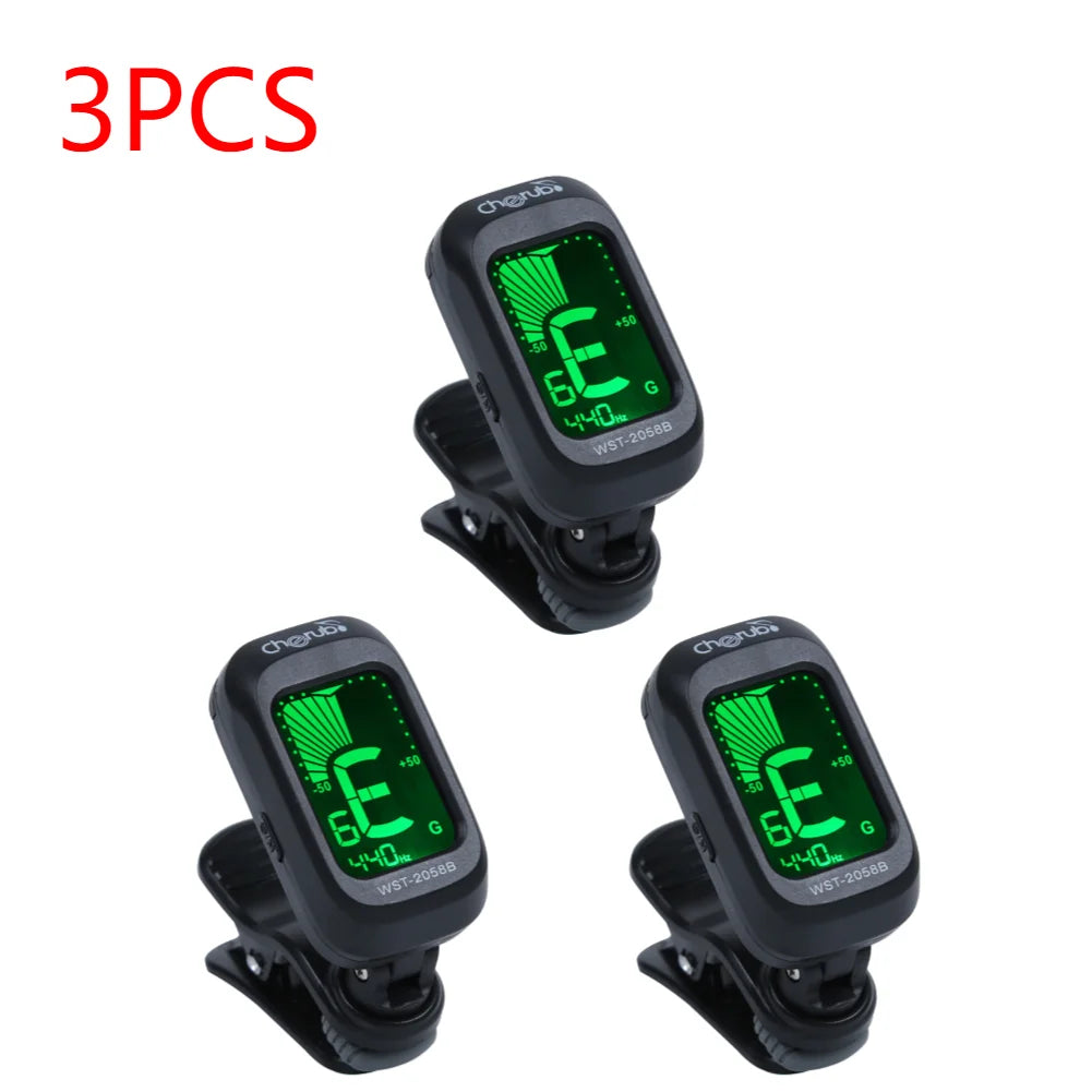 10-1PCS 3V Guitar Tuner Instruments Clip on Electronic Tuner For Guitar Bass Ukulele Violin Mandolin Banjo Guitar Accessories