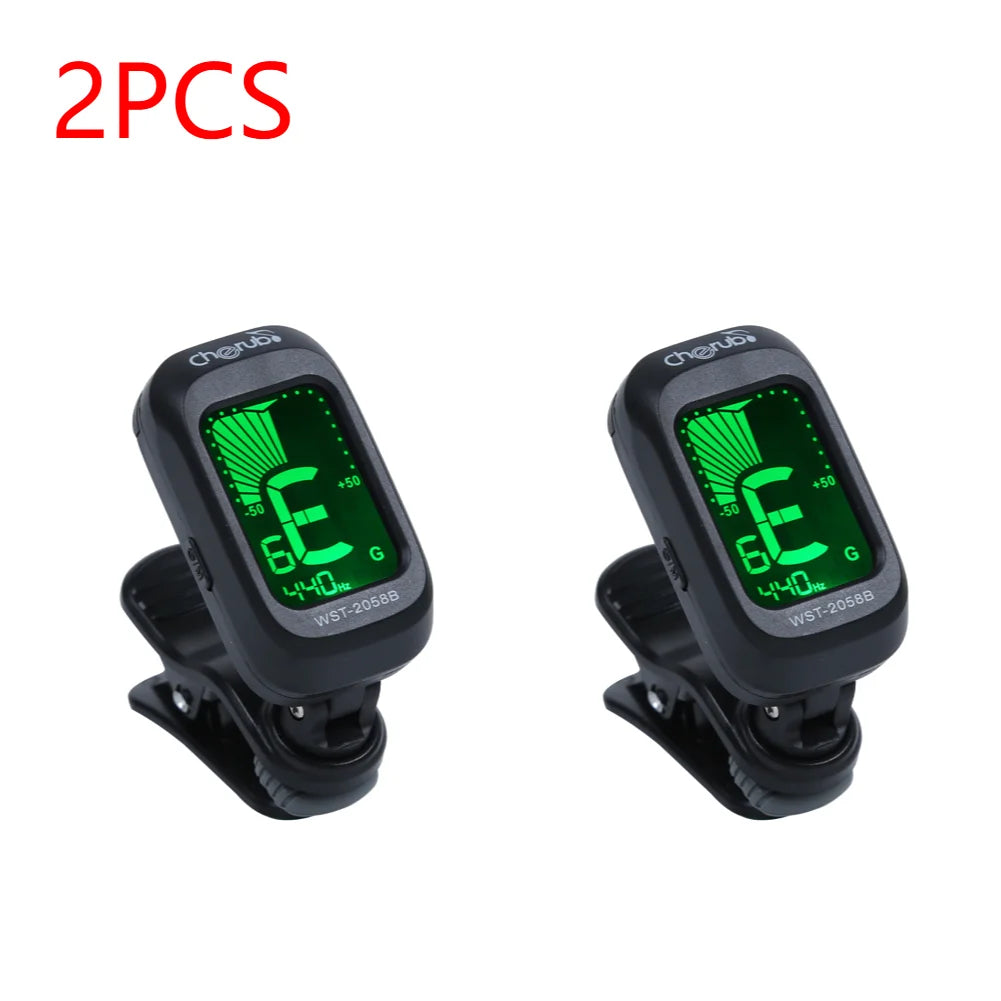 10-1PCS 3V Guitar Tuner Instruments Clip on Electronic Tuner For Guitar Bass Ukulele Violin Mandolin Banjo Guitar Accessories