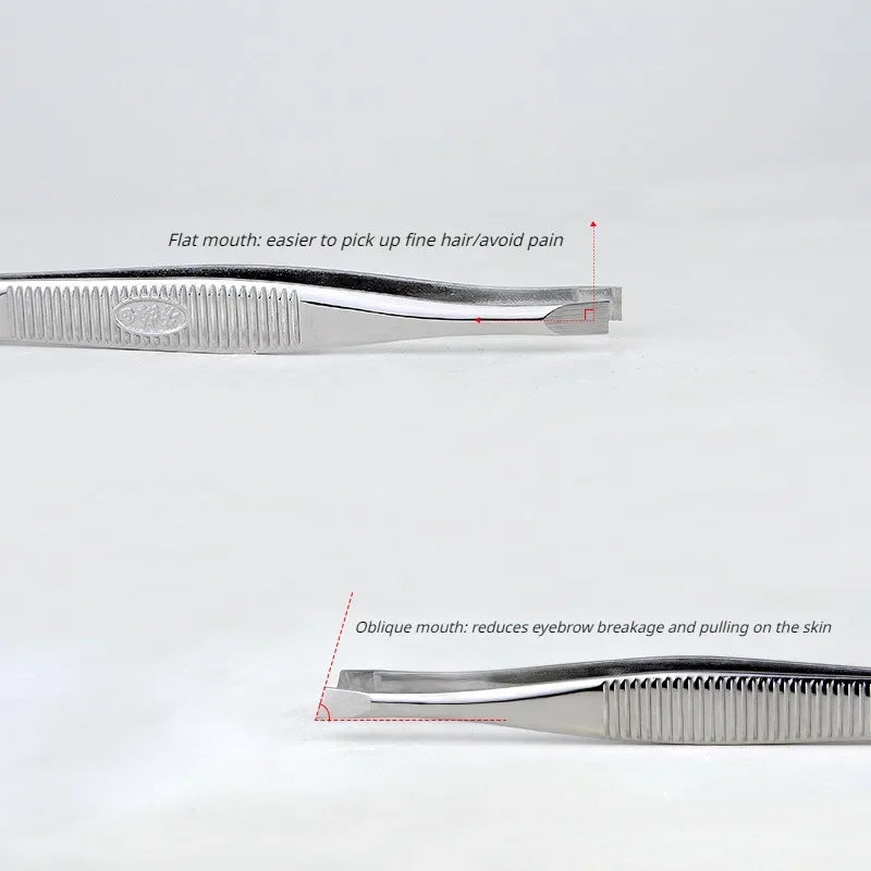 Stainless Steel Convenient Small Tool Eyebrow Pliers Eyebrow Tweezers Professional Eyebrow Hair Removal Tweezer Flat Tip Tools
