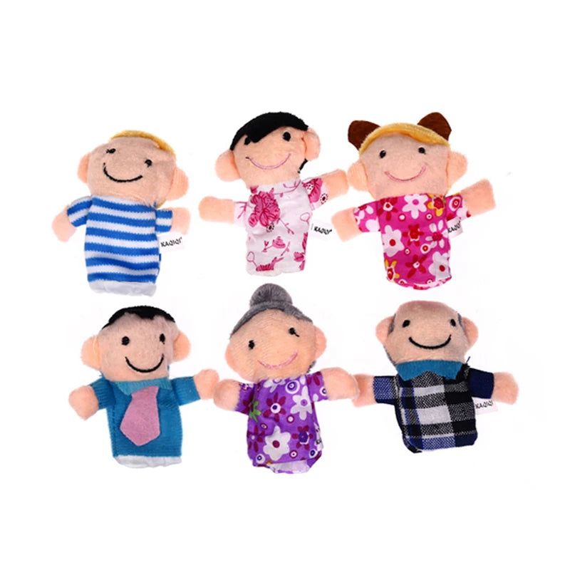 16Pcs Cute Cartoon Biological Animal Family Finger Puppet Plush Toys Child Baby Favor Dolls Boys Girls Finger Puppets GYH