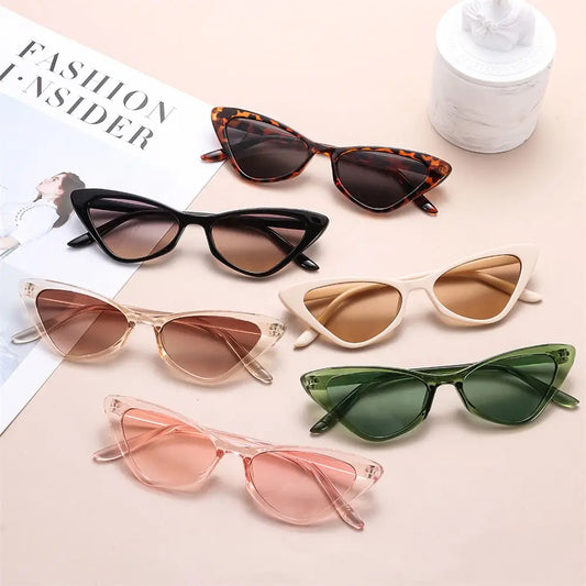 Small Frame Vintage Cat Eye Sunglasses for Women UV400 Protection Retro Sunglasses Eyewear Fashion Trendy Streetwear Accessories