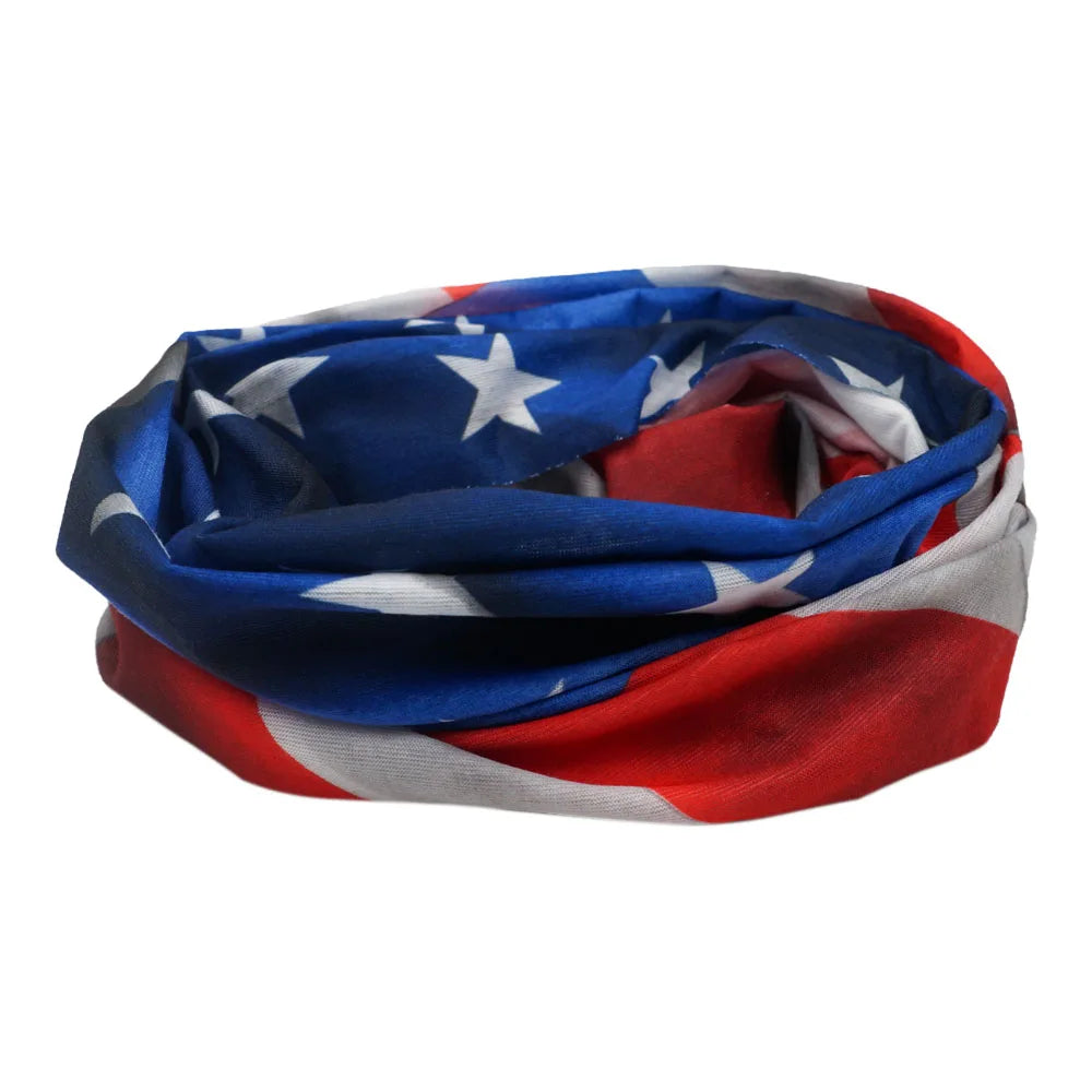 USA Flag Pattern Sun Protective Scarf Multipurpose Hiking Headband Fishing Cycling Face Shield American Riding Skiing Bandana