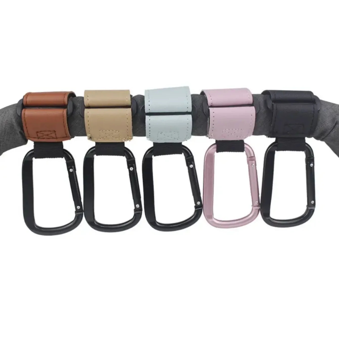 2pcs 360 Degree Swivel Stroller Hooks Wear-Resistant Pu Leather,Stroller Accessories Trolley Pushchair Hooks Hooks