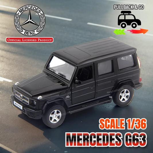 نموذج سيارة مرسيدس G63 AMG بمقياس 1:36، مجموعة سيارات مصغّرة معدنية مصبوبة، لعبة هواية للأطفال للأولاد كهدية عيد الميلاد