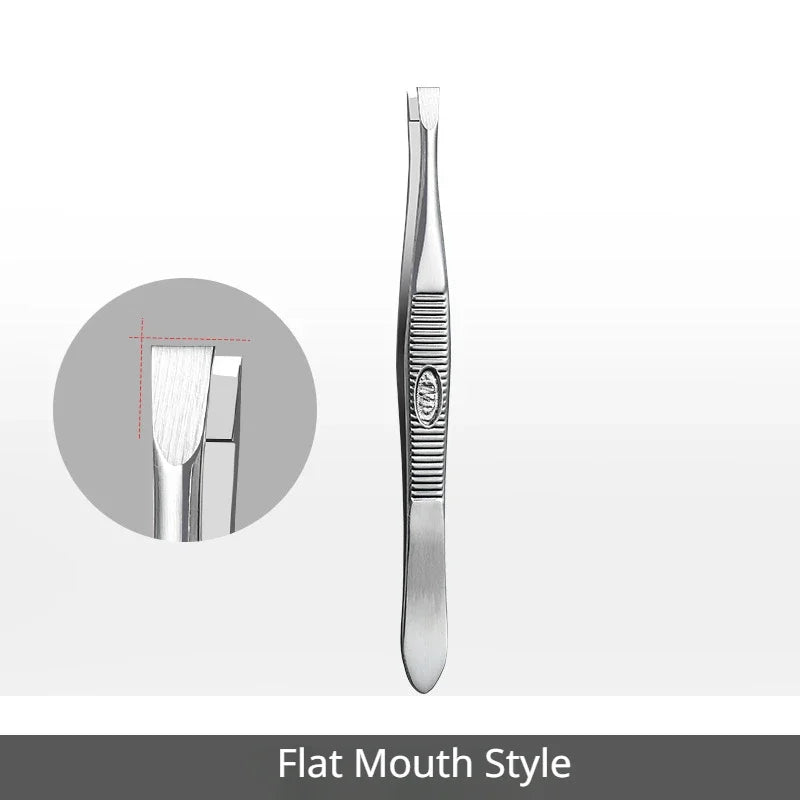 Stainless Steel Convenient Small Tool Eyebrow Pliers Eyebrow Tweezers Professional Eyebrow Hair Removal Tweezer Flat Tip Tools