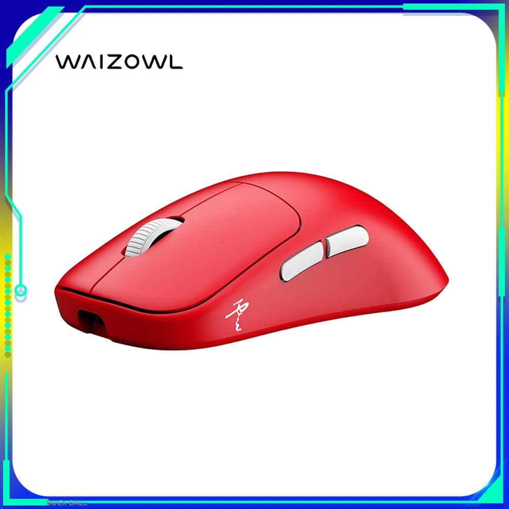 Waizowl Ogm Cloud Mosue Tri Mode Wireless Bluetooth Lightweight Ergonomics Paw3395 Mouse E-Sports Accessory Para sa Regalo sa Computer Pc