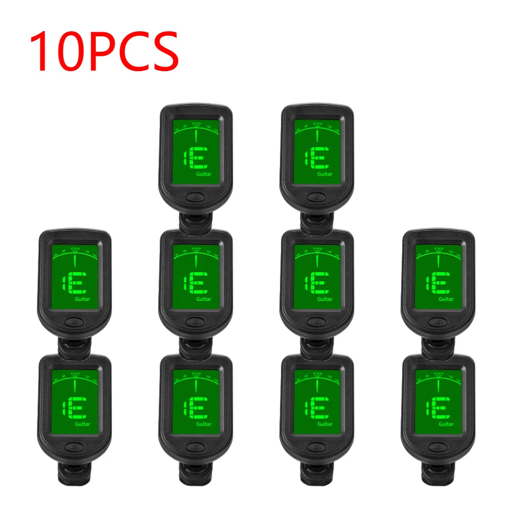 10-1PCS 3V Guitar Tuner Instruments Clip on Electronic Tuner For Guitar Bass Ukulele Violin Mandolin Banjo Guitar Accessories
