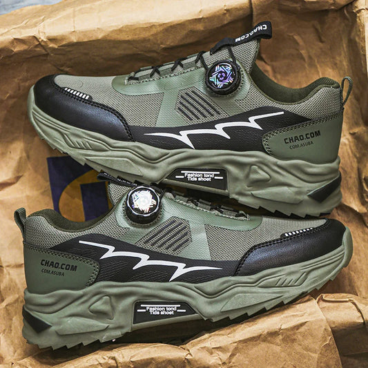 Men's shoes four season Korean breathable rotating shoelaces sports shoes students soft-sole outdoor running shoes male sneakers