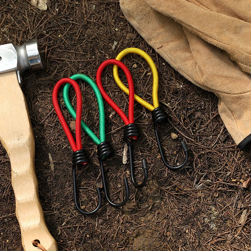 1PC Tent Elastic Rope Cord Hook Versatile Outdoor Camping Canopy Tarp Tent Fixing Cord String Carabiner Hooks Accessories