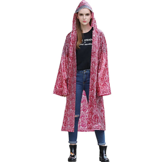 Outdoor women lace raincoat sports riding climbing raincoats light weight lady rainwear gear plastic transparen poncho