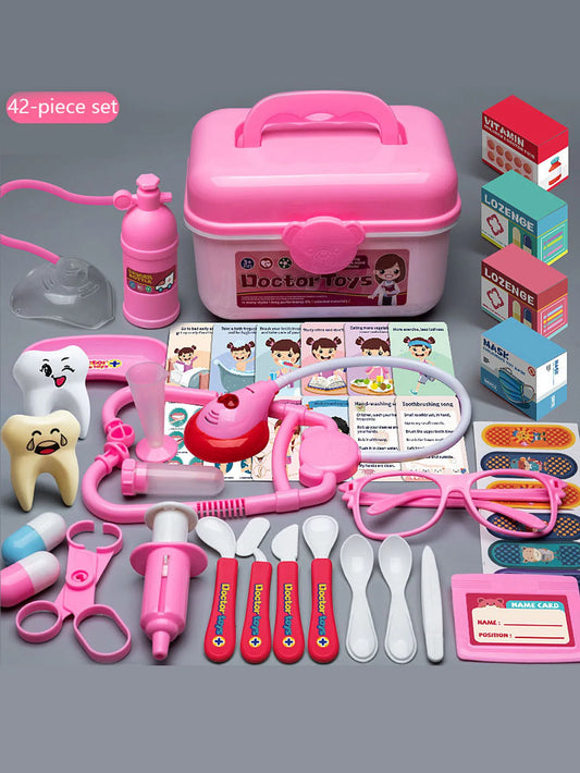 42-piece Boys and girls Play house Doctor educational toy Medical kit Nurse Injection stethoscope - Play Doctor children's gift