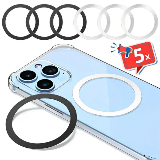 5-1PCS for Magsafe Magnetic Metal Plate Sticker Rings for Car Mobile Phone Wireless Charger Metal Plate Sheet for IPhone Samsung