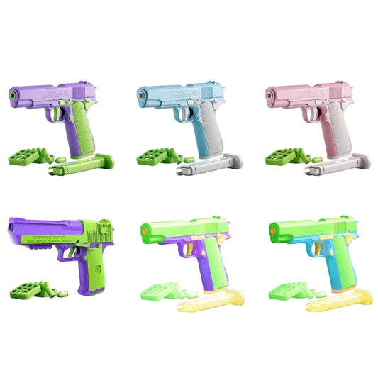 3D Printing Guns Fidgets Toy for Children Colorful Mini Guns Prank Toy Office Adult Sensory Stress Relief Boredom Toy