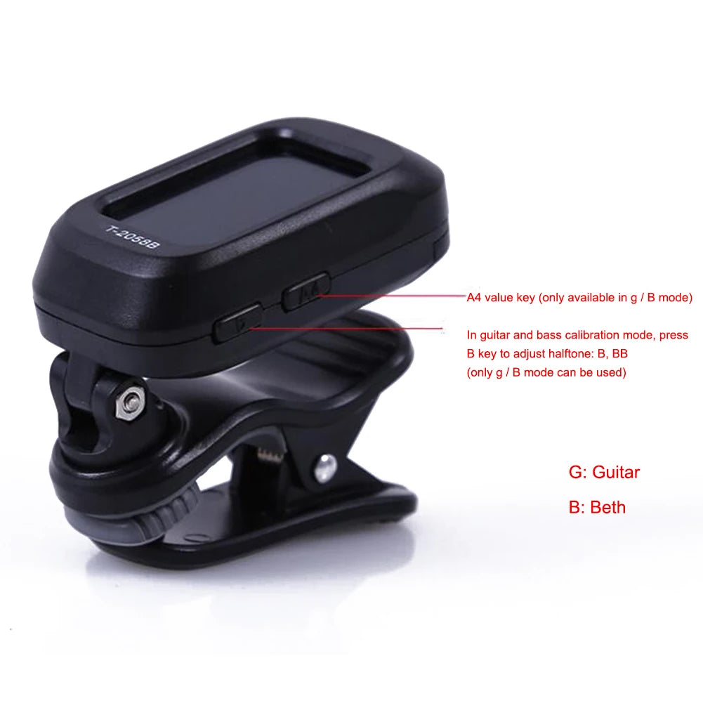 10-1PCS 3V Guitar Tuner Instruments Clip on Electronic Tuner For Guitar Bass Ukulele Violin Mandolin Banjo Guitar Accessories