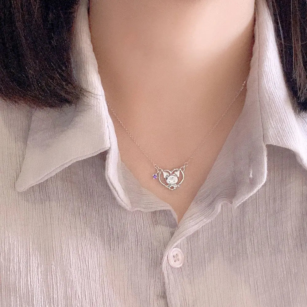 Y2K Kuromis Necklace Ring I.Love.Kuromis Necklace Kawaii Jewelry Niche Fashion Cartoon Exquisite Jewelry Friend Gift