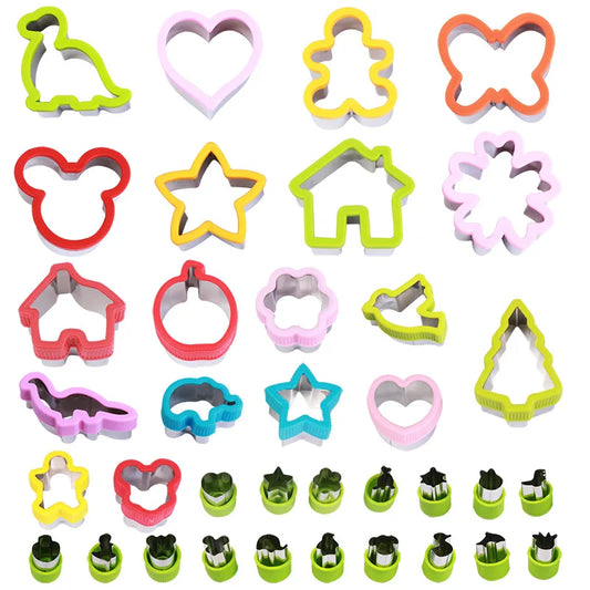 Fruit Vegetable Cutters for Children Kids Food Cookie Sandwich Mold Maker With Shapes Toast Bread Mould Set Kitchen Bento Tools