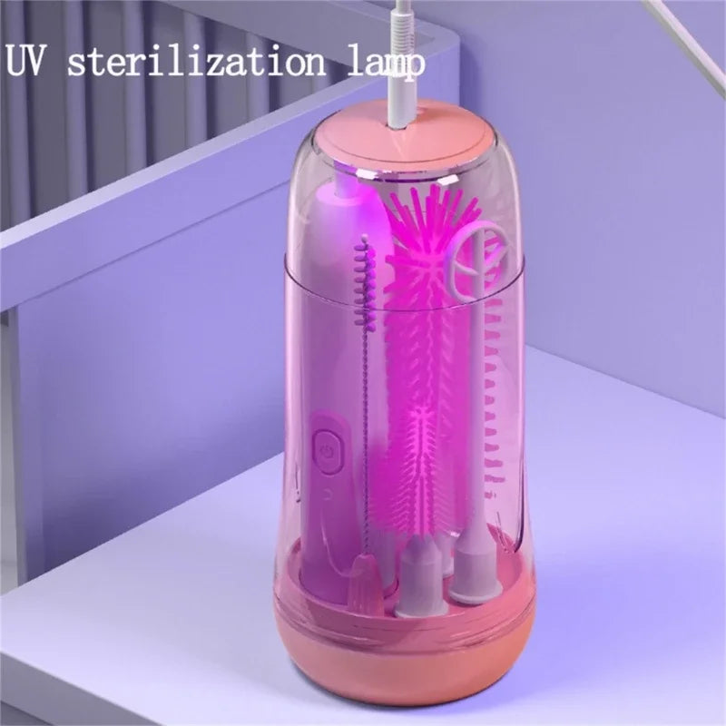 Travel Electric Baby Bottle Brushes Set with Waterproof Electric Bottle Cleaner Silicone Nipple Brush Bottle Brush