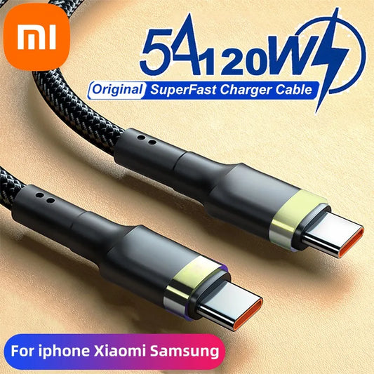 Xiaomi PD 120W Fast Charging For iPhone 15 Plus Pro Max USB C TO USB Type C Cable For Samsung S24 Xiaomi 14 Quick Fast Charger