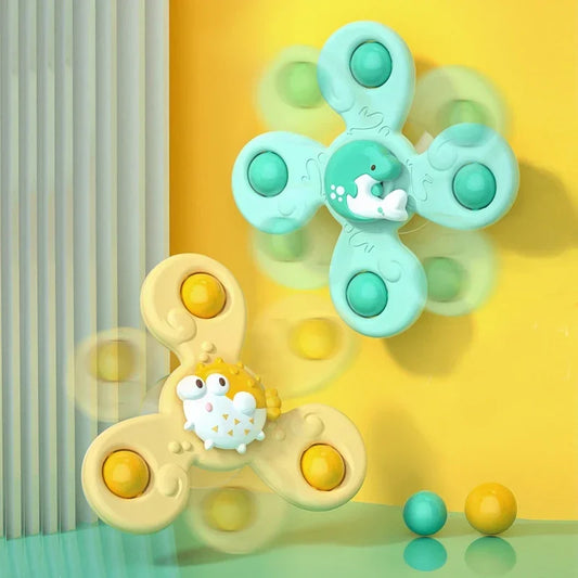 Mga Laruang Pamligo ng Sanggol Para sa Mga Batang Lalaki na Naliligo na Pasuso Spinner Suction Cup Laruan Para sa Mga Bata Nakakatuwang Mga Kalansing ng Bata Teether Mga Laruang Pambata