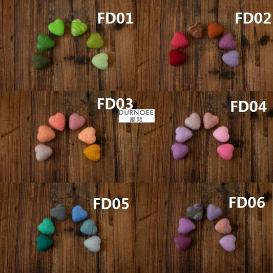 Newborn Photography Props Wool Felt Love Heart Photography Props Accessories  Baby Studio