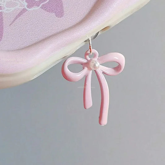 Mobile Phone Dust Plug Beautiful Bow Hanging Ornament Mobile Phone Accessories Decoration For IPhone For Samsung Type-C Bowknot