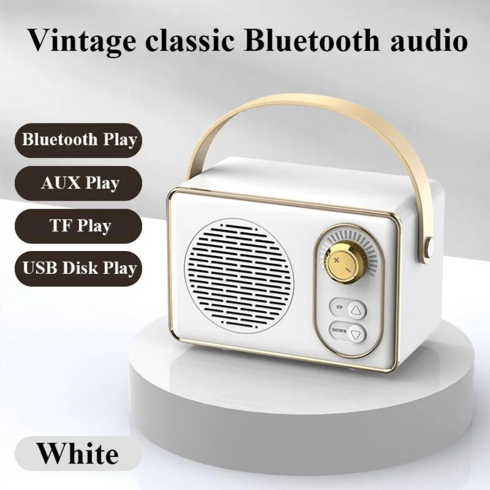 Retro Bluetooth Portable Speaker With FM Radio Small Wireless Stereo,Loud Volume TF Card Slot and MP3 Player for iPhone Android