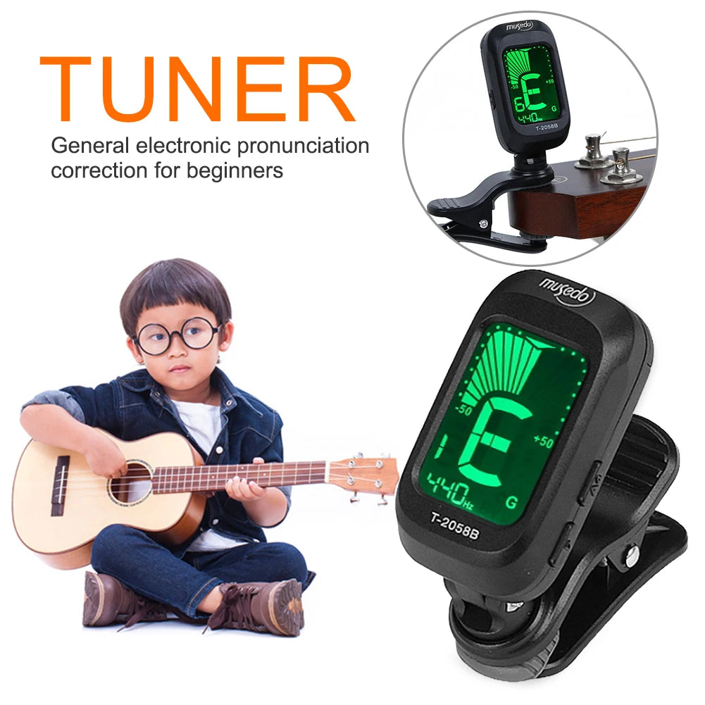 10-1PCS 3V Guitar Tuner Instruments Clip on Electronic Tuner For Guitar Bass Ukulele Violin Mandolin Banjo Guitar Accessories