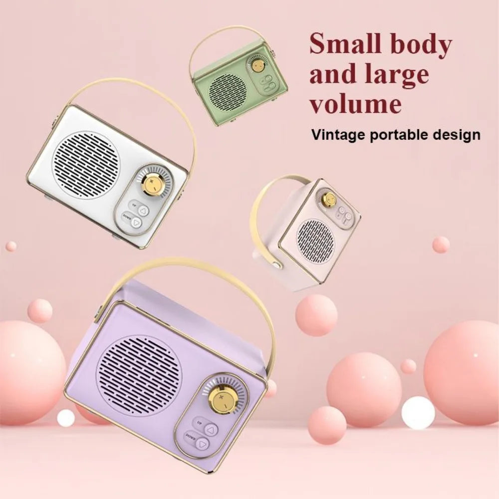 Retro Bluetooth Portable Speaker With FM Radio Small Wireless Stereo,Loud Volume TF Card Slot and MP3 Player for iPhone Android