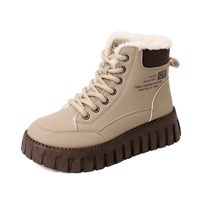 Winter New High-top Short Plush Women's Ankle Boots Makapal ang sod Casual Warm Womens Snow Boots Fashionable Waterproof Ankle Boots