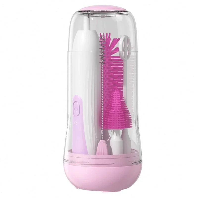 Travel Electric Baby Bottle Brushes Set with Waterproof Electric Bottle Cleaner Silicone Nipple Brush Bottle Brush