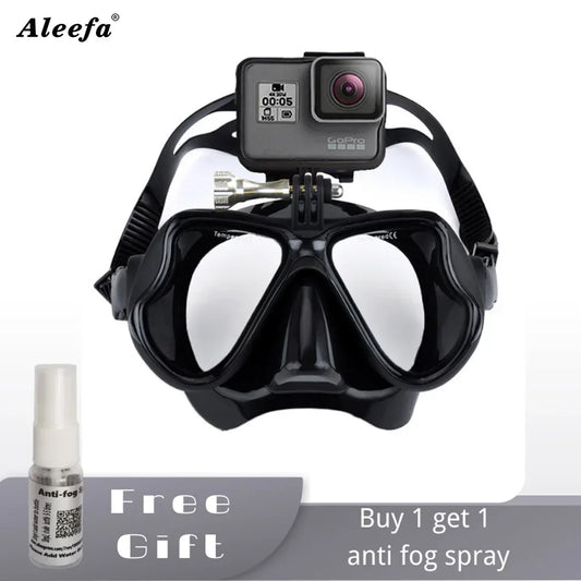 Myopia Diving Mask Holder For GoPro goggles silicone glasses Tempered Glass with Anti-fog Spray
