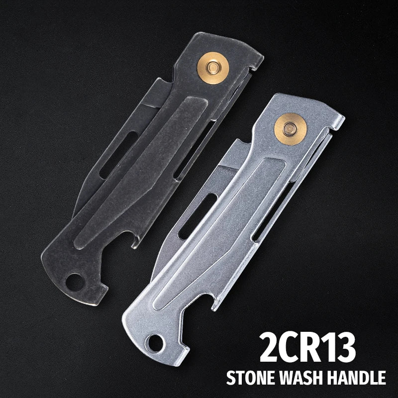 SANRENMU 431S Folding pocket knife 12C27 blade Portable EDC outdoor camping bottle opener  Keychain hole knife